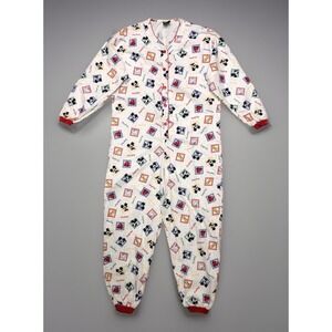 Vintage Disney Mickey Mouse Unlimited Women's S White One Piece Sleepwear Pajama